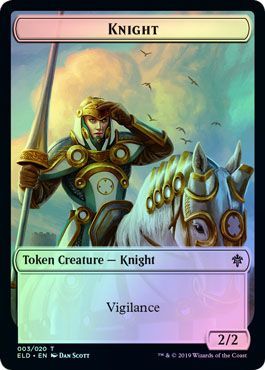 Knight Token 003 020 Foil Full Art w Random Food Token Back Throne of Eldraine Foil Singles Knight Token 003 020 Foil Full Art w Random Food Token Back Throne of Eldraine Foil Singles