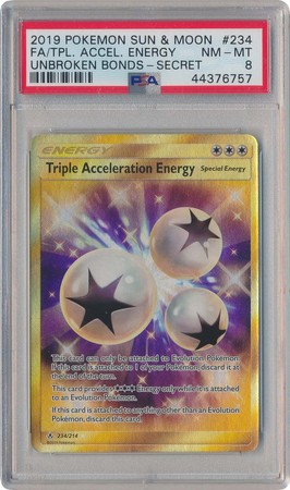 Triple Acceleration Energy 234 214 PSA NM MT 8 SCR S M Unbroken Bonds 6757 Sun Moon Unbroken Bonds Singles Triple Acceleration Energy 234 214 PSA NM MT 8 SCR S M Unbroken Bonds 6757 Sun Moon Unbroken Bonds Singles