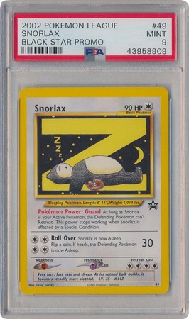 Snorlax 49 PSA Mint 9 Promo 8909 Pokemon Wizards Black Star Promos Snorlax 49 PSA Mint 9 Promo 8909 Pokemon Wizards Black Star Promos