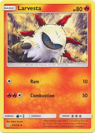 Larvesta 34 236 Uncommon Sun Moon Cosmic Eclipse Singles Larvesta 34 236 Uncommon Sun Moon Cosmic Eclipse Singles