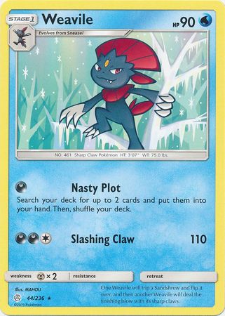 Weavile 44 236 Rare Sun Moon Cosmic Eclipse Singles Weavile 44 236 Rare Sun Moon Cosmic Eclipse Singles