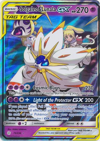 Solgaleo & Lunala GX 75/236 Pokemon Card Cosmic Eclipse 