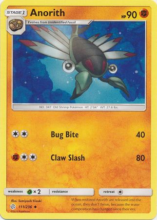 Anorith 111 236 Uncommon Sun Moon Cosmic Eclipse Singles Anorith 111 236 Uncommon Sun Moon Cosmic Eclipse Singles