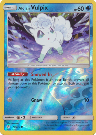 Alolan Vulpix 39 236 Common Reverse Holo Sun Moon Cosmic Eclipse Reverse Holo Singles Alolan Vulpix 39 236 Common Reverse Holo Sun Moon Cosmic Eclipse Reverse Holo Singles