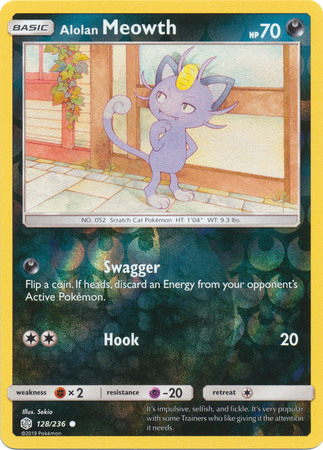 Alolan Meowth 128 236 Common Reverse Holo Alolan Meowth 128 236 Common Reverse Holo