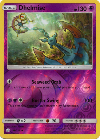 Dhelmise 98 236 Uncommon Reverse Holo Sun Moon Cosmic Eclipse Reverse Holo Singles Dhelmise 98 236 Uncommon Reverse Holo Sun Moon Cosmic Eclipse Reverse Holo Singles
