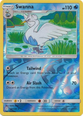 Swanna 60 236 Rare Reverse Holo Swanna 60 236 Rare Reverse Holo