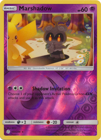 Cosmic Eclipse Marshadow 103/236 Rare Reverse NM 2x Pokemon SM