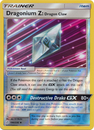 Pokemon DRAGON CLAW 190//236 UNCOMMON REVERSE SM COSMIC ECLIPSE DRAGONIUM Z