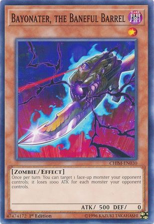 Bayonater the Baneful Barrel CHIM EN030 Common 1st Edition Chaos Impact 1st Edition Singles Bayonater the Baneful Barrel CHIM EN030 Common 1st Edition Chaos Impact 1st Edition Singles