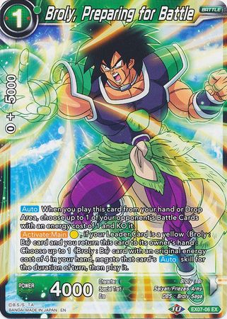 Broly Preparing for Battle EX07 06 Expansion Rare Broly Preparing for Battle EX07 06 Expansion Rare