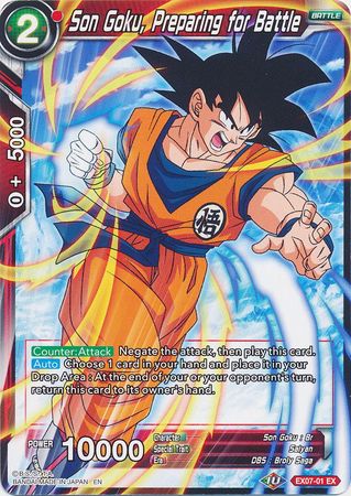 se preparando para a batalha de expansão Raro Dragon Ball Super Dbs EX07-01 Son Goku 