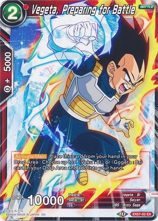 Vegeta Preparing for Battle EX07 02 Expansion Rare Vegeta Preparing for Battle EX07 02 Expansion Rare