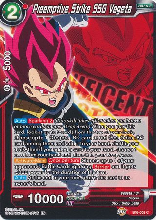 Preemptive Strike SSG Vegeta BT6 008 Common Magnificent Collection Preemptive Strike SSG Vegeta BT6 008 Common Magnificent Collection