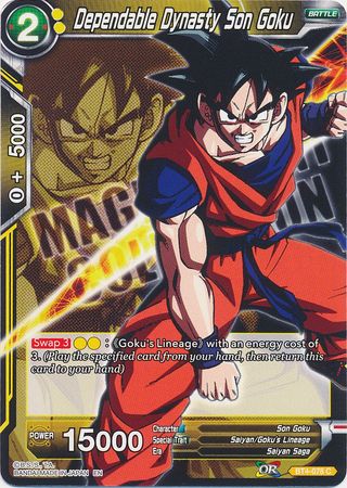 Dependable Dynasty Son Goku BT4 078 Common Magnificent Collection Dependable Dynasty Son Goku BT4 078 Common Magnificent Collection