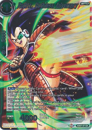 Raditz Ruthless Adversary EX07 07 Foil Expansion Rare Raditz Ruthless Adversary EX07 07 Foil Expansion Rare