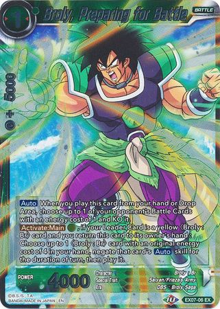 Broly Preparing for Battle EX07 06 Foil Expansion Rare Broly Preparing for Battle EX07 06 Foil Expansion Rare