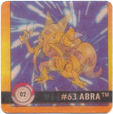 02 63 Abra 64 Kadabra 1998 Pokemon Flipz Artbox Premier Edition 02 63 Abra 64 Kadabra 1998 Pokemon Flipz Artbox Premier Edition
