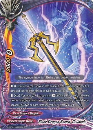 Black Dragon Sword Geilblade S CBT01 0035 Rare R FCBF S Climax Booster 1 Golden Garga Black Dragon Sword Geilblade S CBT01 0035 Rare R FCBF S Climax Booster 1 Golden Garga