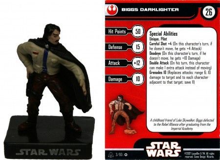 Biggs Darklighter 03 Alliance and Empire Star Wars Miniatures Very Rare Biggs Darklighter 03 Alliance and Empire Star Wars Miniatures Very Rare