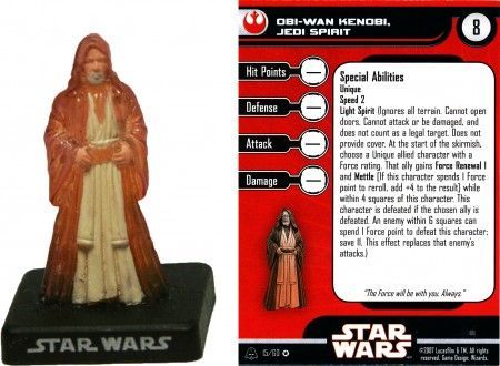 Obi Wan Kenobi Jedi Spirit 15 Alliance and Empire Star Wars Miniatures Very Rare Alliance Empire Singles Obi Wan Kenobi Jedi Spirit 15 Alliance and Empire Star Wars Miniatures Very Rare Alliance Empire Singles