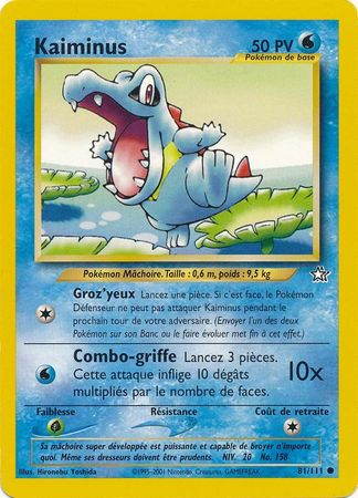Kaiminus Totodile 81 111 Common Unlimited Neo Genesis French Kaiminus Totodile 81 111 Common Unlimited Neo Genesis French