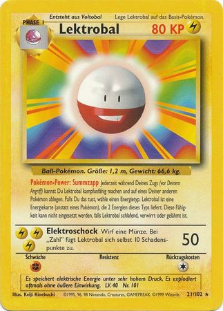 Lektrobal Electrode 21 102 Rare Unlimited Base Set German Other Non English Pokemon Singles Lektrobal Electrode 21 102 Rare Unlimited Base Set German Other Non English Pokemon Singles