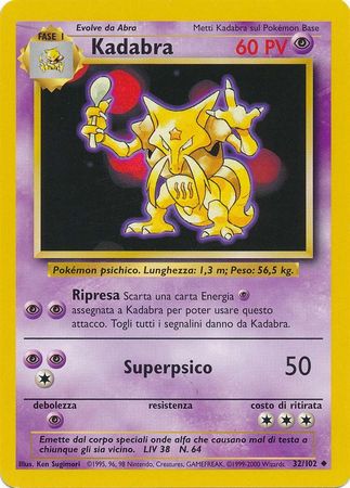 Kadabra 32 102 Uncommon Unlimited Base Set Italian Other Non English Pokemon Singles Kadabra 32 102 Uncommon Unlimited Base Set Italian Other Non English Pokemon Singles