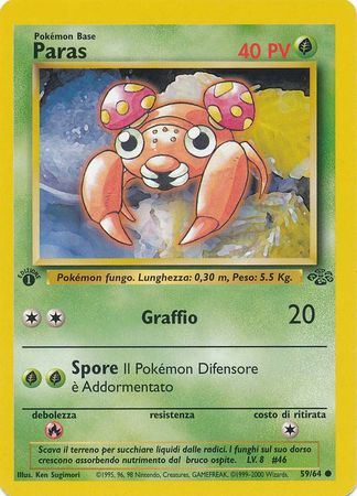 Paras 59 64 Common 1st Edition Jungle Italian Other Non English Pokemon Singles Paras 59 64 Common 1st Edition Jungle Italian Other Non English Pokemon Singles