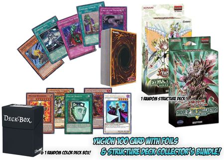 100 Yugioh Cards with 20 Foil Cards Random Structure Deck Including Deck Box 100 Yugioh Cards with 20 Foil Cards Random Structure Deck Including Deck Box