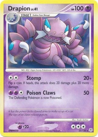 Drapion 23 130 Rare Diamond Pearl Base Set Singles Drapion 23 130 Rare Diamond Pearl Base Set Singles