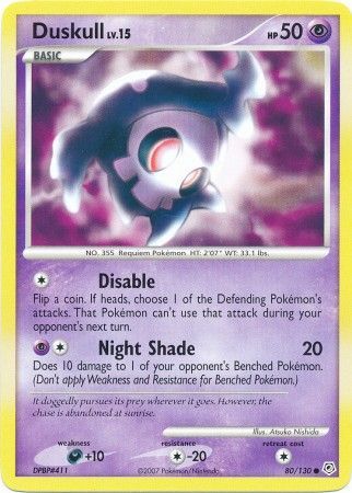 Duskull 80 130 Common Diamond Pearl Base Set Singles Duskull 80 130 Common Diamond Pearl Base Set Singles