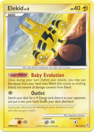 Elekid 48 130 Uncommon Diamond Pearl Base Set Singles Elekid 48 130 Uncommon Diamond Pearl Base Set Singles