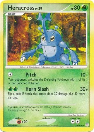 Heracross 28 130 Rare Diamond Pearl Base Set Singles Heracross 28 130 Rare Diamond Pearl Base Set Singles
