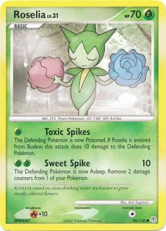 Roselia 96 130 Common Diamond Pearl Base Set Singles Roselia 96 130 Common Diamond Pearl Base Set Singles