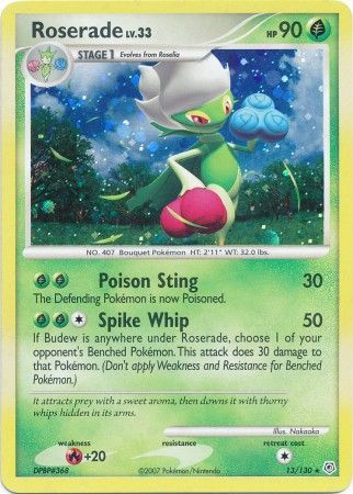 Roserade 13 130 Holo Rare Diamond Pearl Base Set Singles Roserade 13 130 Holo Rare Diamond Pearl Base Set Singles