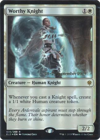 Worthy Knight 036 269 ELD Prerelease Foil Promo Magic The Gathering Promo Cards Worthy Knight 036 269 ELD Prerelease Foil Promo Magic The Gathering Promo Cards