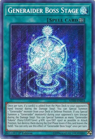 Generaider Boss Stage MYFI EN034 Secret Rare 1st Edition Mystic Fighters Singles Generaider Boss Stage MYFI EN034 Secret Rare 1st Edition Mystic Fighters Singles