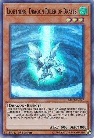 MYFI-EN046 1st Edition Yu x3 Lightning Super Rare Dragon Ruler of Drafts