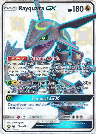 Shiny Rayquaza GX Pokémon Card