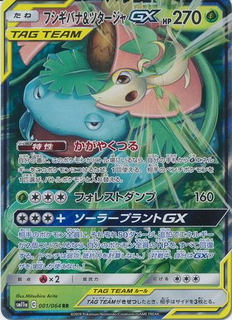 SR 065-064-SM11A-B Japanese Pokemon Card Venusaur & Snivy GX
