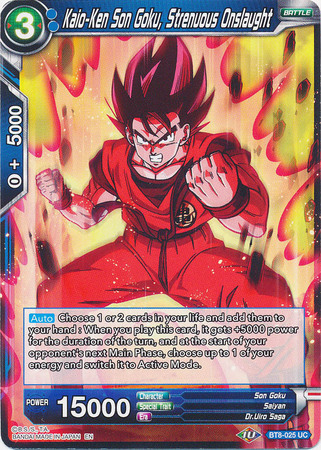 Kaio Ken Son Goku Strenuous Onslaught BT8 025 Uncommon Kaio Ken Son Goku Strenuous Onslaught BT8 025 Uncommon