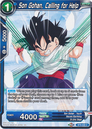 Son Gohan Calling for Help BT8 028 Common Malicious Machinations Singles Son Gohan Calling for Help BT8 028 Common Malicious Machinations Singles