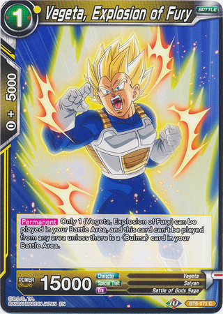 Vegeta Explosion of Fury BT8 071 Common Vegeta Explosion of Fury BT8 071 Common