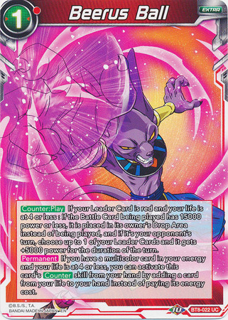Beerus Ball BT8 022 Uncommon Beerus Ball BT8 022 Uncommon