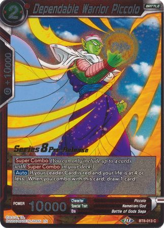 Dependable Warrior Piccolo BT8 013 Pre Release Promo Dragon Ball Super Pre Release Promos Dependable Warrior Piccolo BT8 013 Pre Release Promo Dragon Ball Super Pre Release Promos