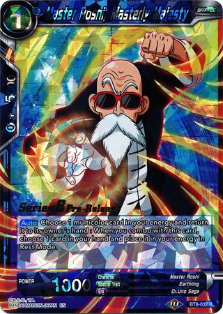 Master Roshi Masterly Majesty BT8 032 Pre Release Promo Master Roshi Masterly Majesty BT8 032 Pre Release Promo