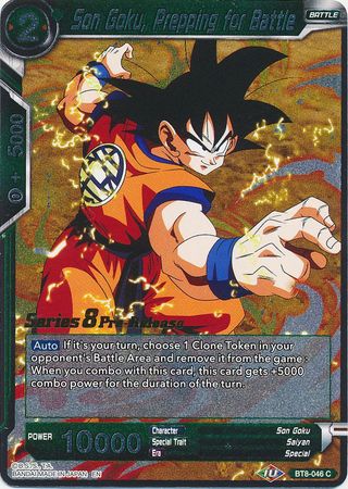 Son Goku Prepping for Battle BT8 046 Pre Release Promo Son Goku Prepping for Battle BT8 046 Pre Release Promo