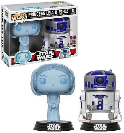 Holographic Princess Leia R2 D2 POP Vinyl Figure 2 Pack 2017 Summer Convention Empire Strikes Back Holographic Princess Leia R2 D2 POP Vinyl Figure 2 Pack 2017 Summer Convention Empire Strikes Back