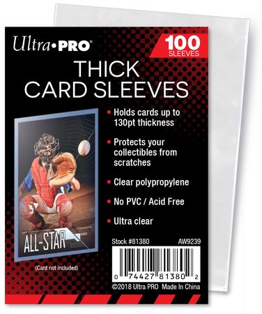 Ultra Pro Thick Card Sleeves 100ct UP81380 Sleeves Ultra Pro Thick Card Sleeves 100ct UP81380 Sleeves